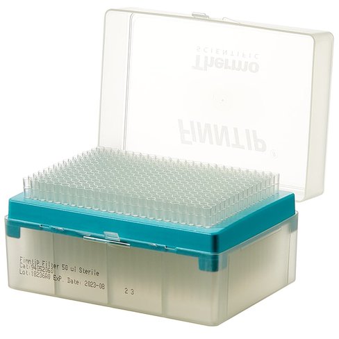 Pointes de pipettes à filtre Finntip micro 0,2-50 µl turquoise, rack stérile x3840