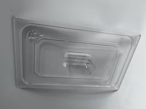 Couvercle à poignée moulée - polycarbonate translucide - 530 x 325 mm