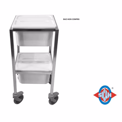 Chariot pour 2 bacs de pré-désinfection 354 x 325 mm