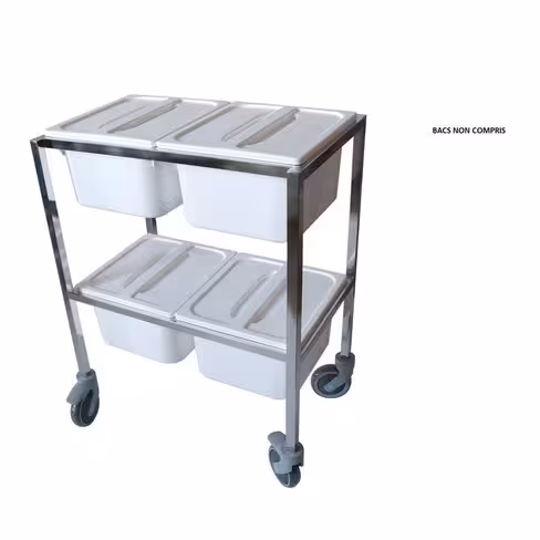 Chariot pour 4 bacs de pré-désinfection 354 x 325 mm