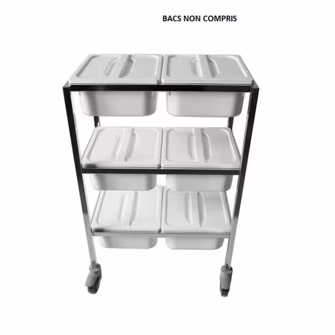 Chariot pour 6 bacs de pré-désinfection 354 x 325 mm