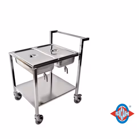 Chariot cycle prion double - avec 2 bacs 530 x 326 x 150 mm