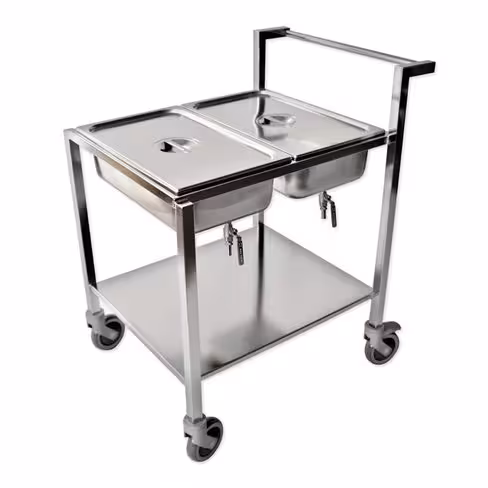 Chariot cycle prion double - avec 2 bacs 530 x 326 x 200 mm