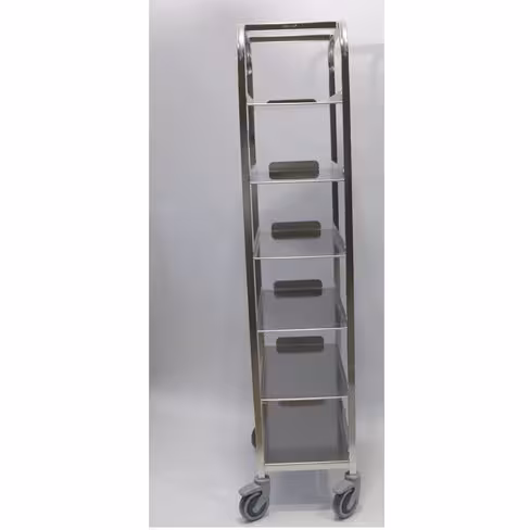 Chariot - 6 niveaux de tablette inox - 335 mm