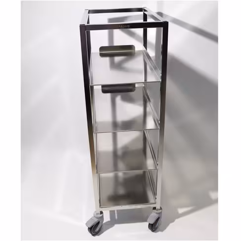 Chariot - 4 niveaux de tablettes pleines - h. 1025 mm
