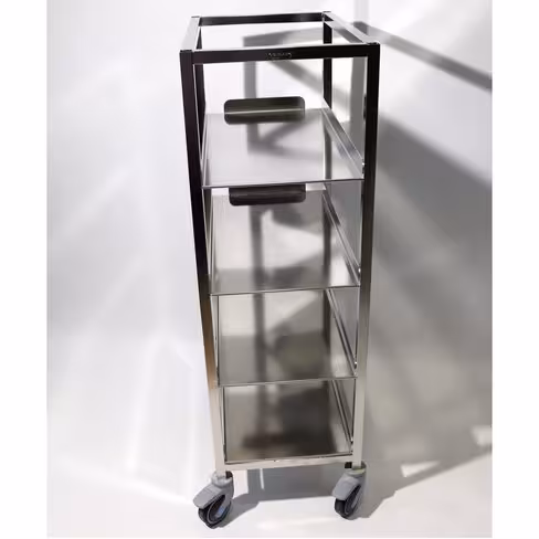 Chariot - 4 niveaux de tablettes pleines - h. 1225 mm