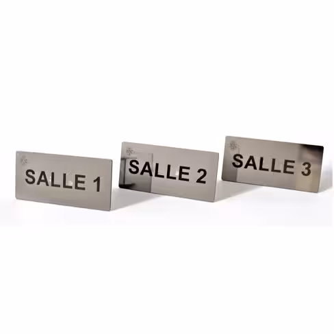 Plaque gravée - SALLE 3 - clipsable - 85 x 45 mm