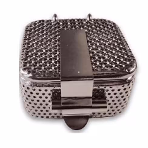 Panier de lavage - maille 1 x 1 et tôle microperforée - 40 x 40 x 20 mm