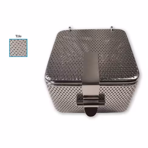 Panier de lavage - tôle microperforée - 60 x 60 x 40 mm