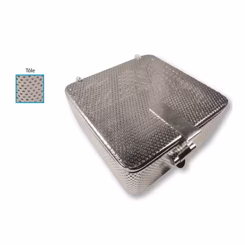 Panier de lavage - tôle microperforée - 80 x 80 x 40 mm