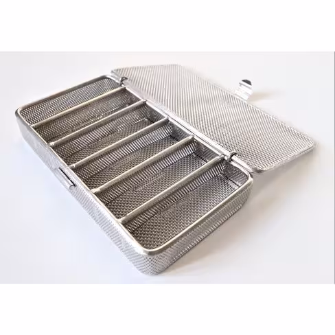 Panier de lavage - maille 1 x 1 et tôle - 6 compartiments - 180 x 105 x 30 mm