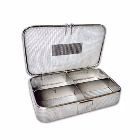 Panier de lavage - maille 1 x 1 et tôle - 4 compartiments - 220 x 150 x 50 mm