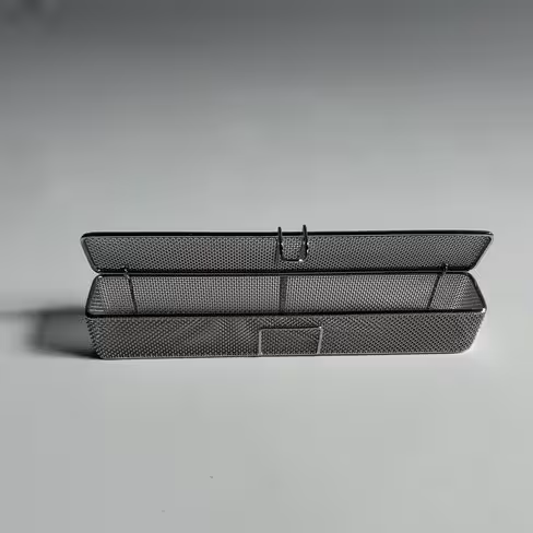 Panier de lavage long - fermeture inox ressort large - maille - l. 240 mm