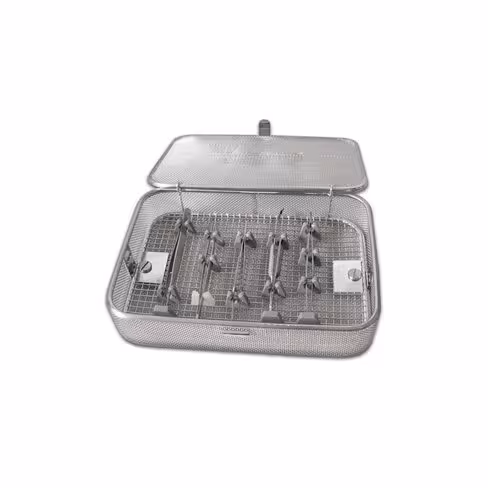 Panier micro - maille 1 x 1 - couvercle système IMS - 220 x 150 x 50 mm