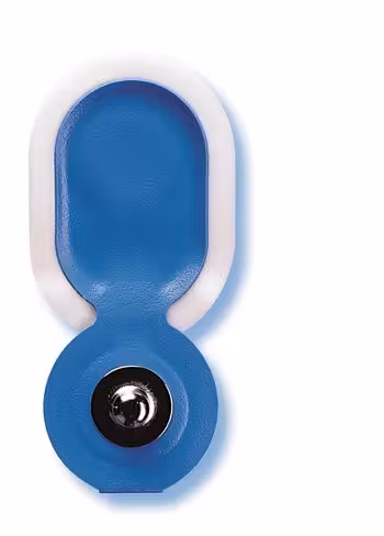 Electrode ECG Blue Sensor à bouton excentré et support mousse - 1 boite de 1000 unités