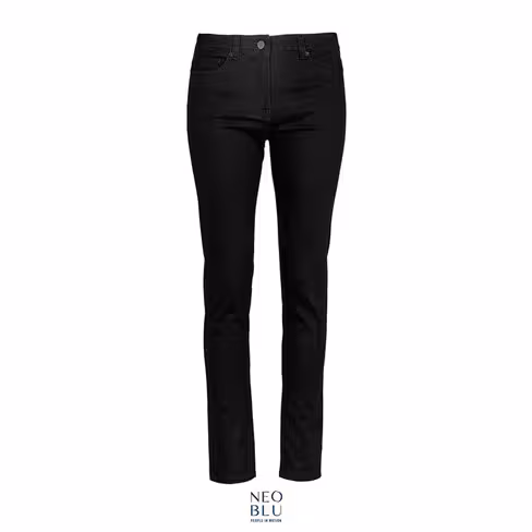 Jean droit 5 poches Gaspard - Solo Invest - femme stretch - bleu denim - taille au choix