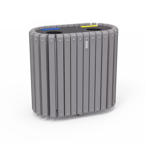 Corbeille - Soleil - lattes plastique recyclé - bords arrondis - bac 90 L - coloris standard