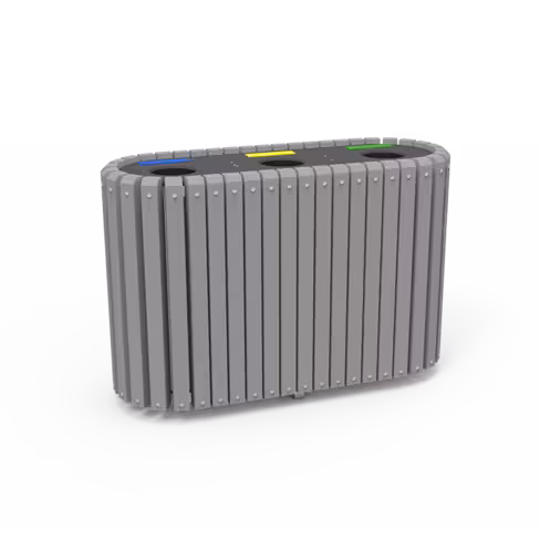 Corbeille - Soleil - lattes plastique recyclé - bords arrondis - bac 90 L - coloris standard