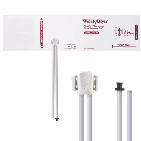 Brassard de PNI, FlexiPort Soft, usage unique, adulte, obèse, 32-43 cm, lot de 20 [2 tubes, non huilé]