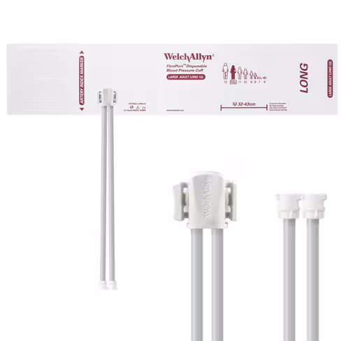 Brassard de PNI, FlexiPort Soft, usage unique, adulte, large, obèse 32-43 cm, lot de 20 [2 tubes]
