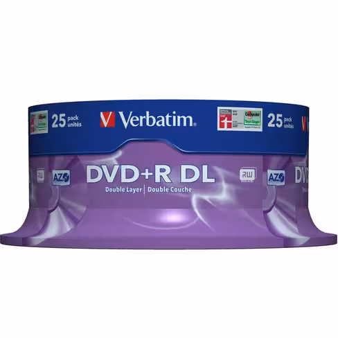 DVD+R DL - 8x Verbatim - 8x - 8,5 Go - 1 spindle de 25