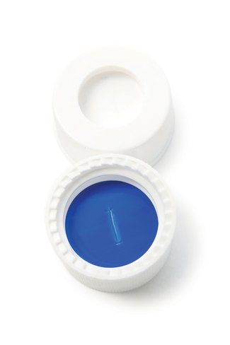 Bouchon screw 13mm white pp white silicone / blue, x100