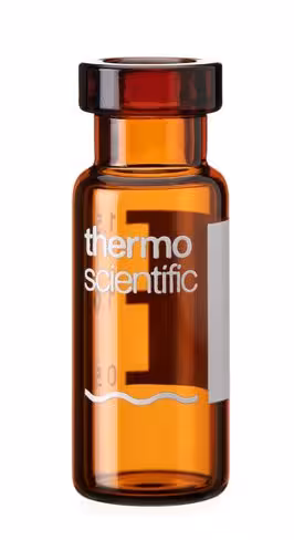 Vial 2ml amber crimp 11mm wide opening id pa, x5000