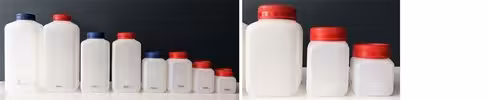 Flacon carre large ouverture bleu inviolable 500 ml aseptique x 180