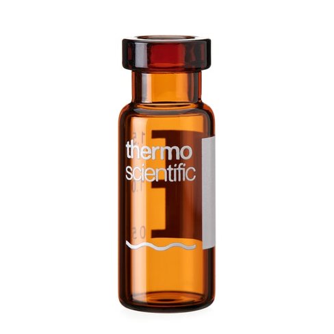 Vial 2ml amber crimp 11mm wide opening id pa, x1000