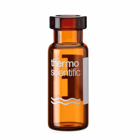 Vial 2ml amber crimp 11mm wide opening id pa, x5000