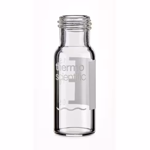 Vial 2ml clear screw 9mm short thread id pat, x5000