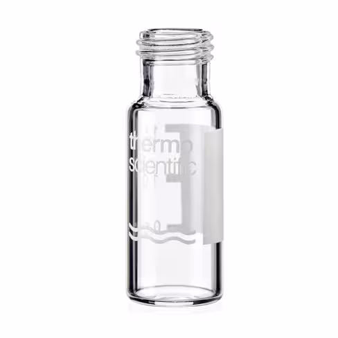 Vial 2ml clear screw 9mm short thread id pat, x5000