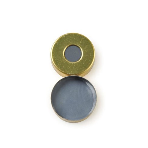 Bouchon crimp 20mm gold steel magnetic blue sili, x1000