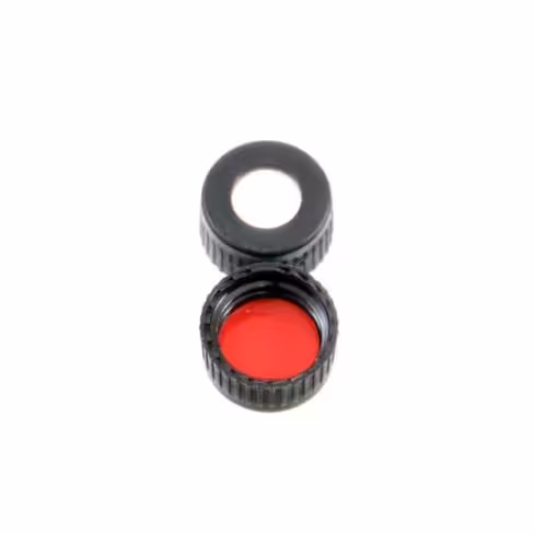 Bouchon screw 9mm black pp white silicone / red, x1000