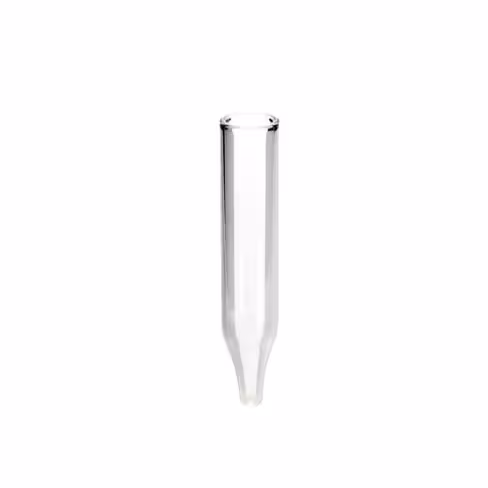 Insert 0.5ml clear glass flat bott, x500