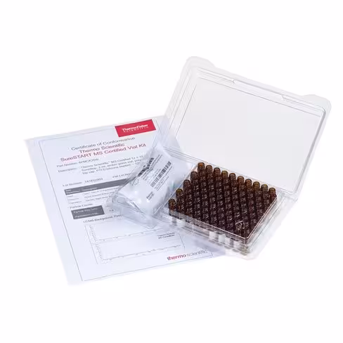 Kit Ms cert kit vial 2ml amber screw 9mm id cap b, x100