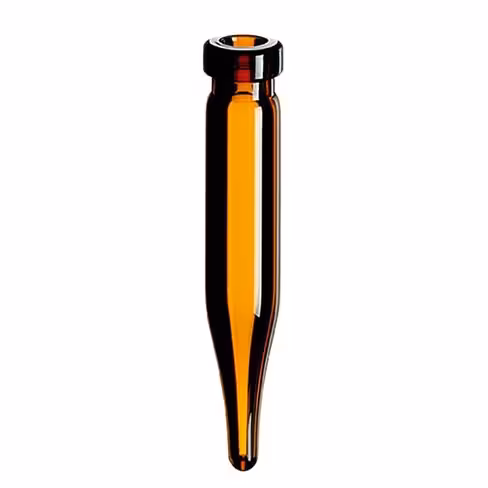 Vial 0.7ml amber crimp 8mm conical, x100