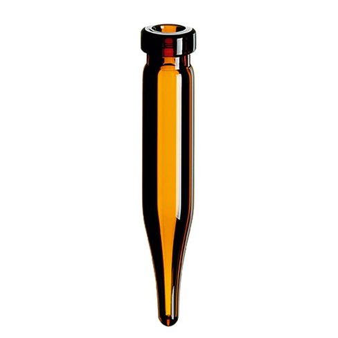 Vial 0.7ml amber crimp 8mm conical, x100