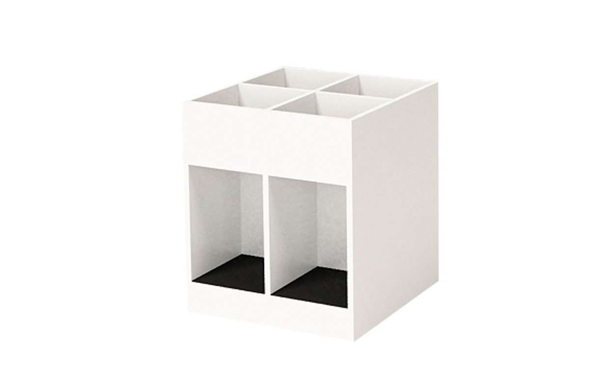 Bac à BD sur roulettes Nova - enfant - l. 60 x h. 70 x pr. 60 cm - 2 niveaux - 4 cases et 4 niches