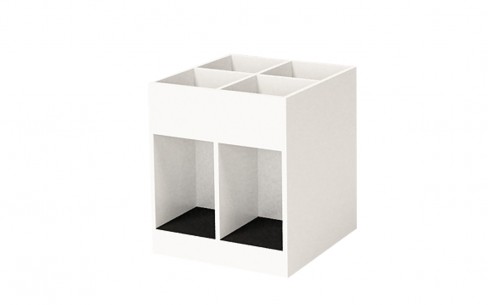 Bac à BD sur roulettes Nova - enfant - l. 60 x h. 70 x pr. 60 cm - 2 niveaux - 4 cases et 4 niches