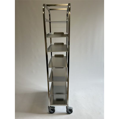 Chariot - 7 niveaux de tablette inox - 310 mm