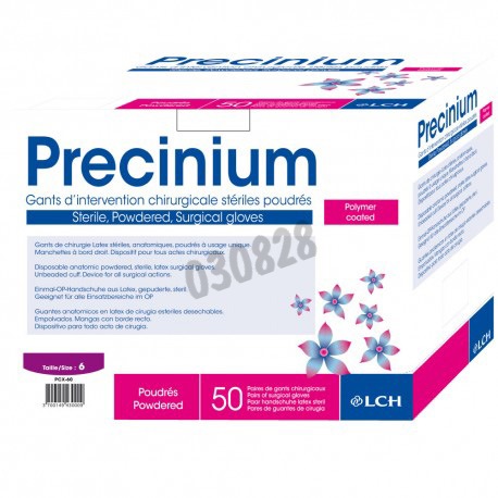 Gant latex poudré stérile PRECINIUM taille 6,5 x 4x50