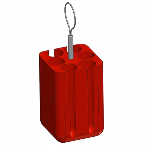 Adaptateur carré pour tube fond rond 10 ml - Ø 16 x 100 mm pour nacelle SB 150 - lot de 4