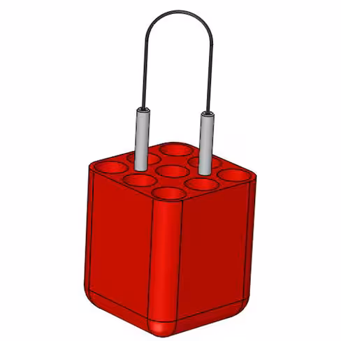 Adaptateur carré pour tube fond rond 5 ml - Ø 13 x 75 / 100 mm pour nacelle SB 150 - lot de 4