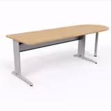 Bureau droit Corial - l. 180 x pr. 80 cm + convivialité demi-lune latérale