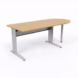 Bureau droit Corial - l. 140 x pr. 80 cm + convivialité demi-lune latérale