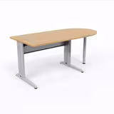 Bureau droit Corial - l. 120 x pr. 80 cm + convivialité demi-lune latérale