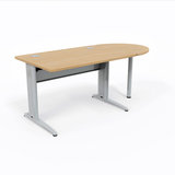 Bureau droit Corial - l. 120 x pr. 80 cm + convivialité demi-lune latérale