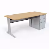 Bureau droit Corial - l. 180 x pr. 80 cm - avec caisson porteur