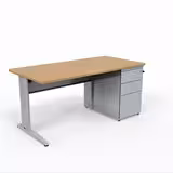Bureau droit Corial - l. 160 x pr. 80 cm - avec caisson porteur